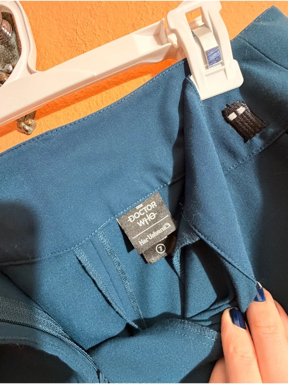 Her Universe Blue Doctors Who Tardis Crop Dress Pants - Picture 3 of 4